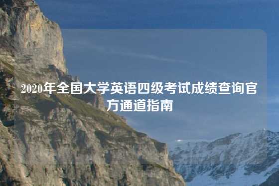 2020年全国大学英语四级考试成绩查询官方通道指南