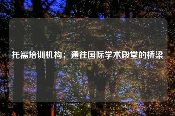 托福培训机构:通往国际学术殿堂的桥梁