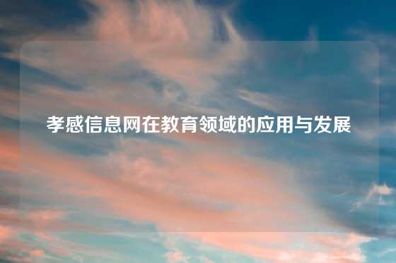 孝感信息网在教育领域的应用与发展