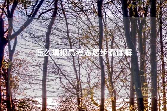 怎么填报高考志愿步骤详解