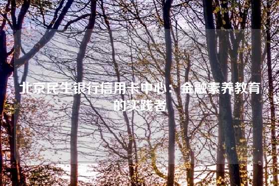北京民生银行信用卡中心：金融素养教育的实践者