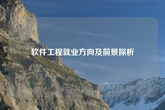 软件工程就业方向及前景探析