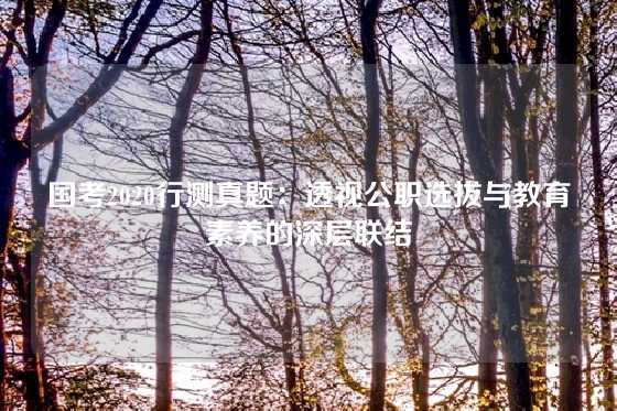 国考2020行测真题：透视公职选拔与教育素养的深层联结