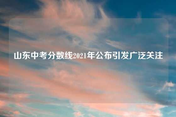 山东中考分数线2021年公布引发广泛关注