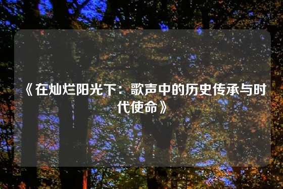 《在灿烂阳光下:歌声中的历史传承与时代使命》