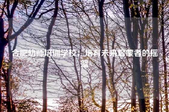 合肥幼师培训学校：培育未来启蒙者的摇篮