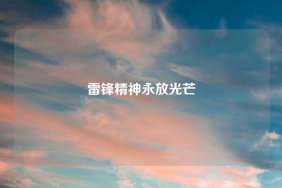 雷锋精神永放光芒