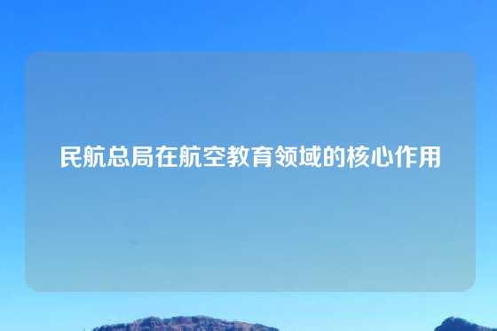 民航总局在航空教育领域的核心作用