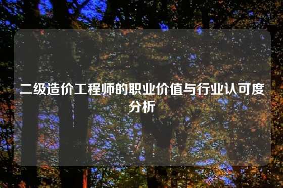 二级造价工程师的职业价值与行业认可度分析
