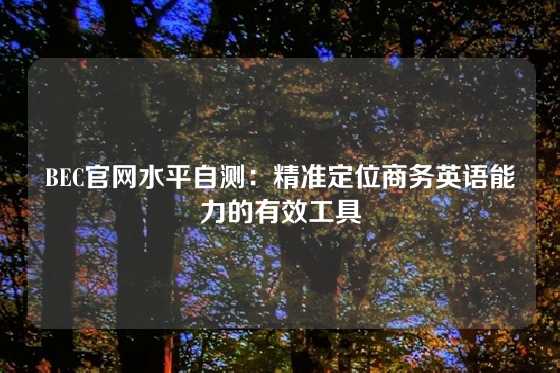BEC官网水平自测:精准定位商务英语能力的有效工具